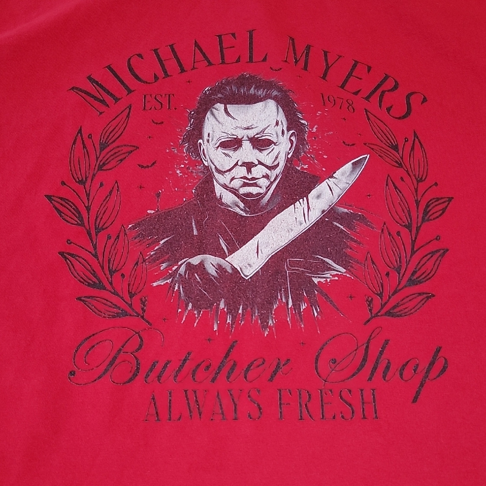 MICHAEL MYERS ALWAYS FRESH BUTCHER SHOP GRAPHIC CREWNECK TEE-SHIRT XL